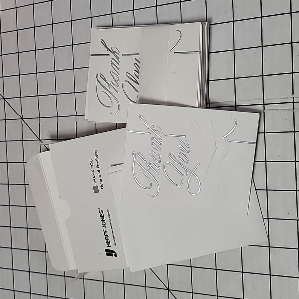 Graduation Thank You Note Cards (Silver Embossed) w/Envelopes NIB (15+addt'l 2 )